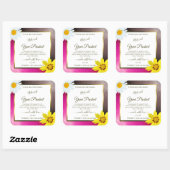 Floral Pink Burgundy Glitter White Product Labels (Vel)