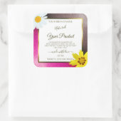 Floral Pink Burgundy Glitter White Product Labels (Tas)