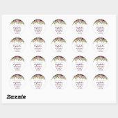 Floral Pink, Burgundy Retirement Party Dank u Ronde Sticker (Vel)