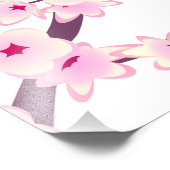 Floral Pink Cherry Blossom Foto Afdruk (Hoek)