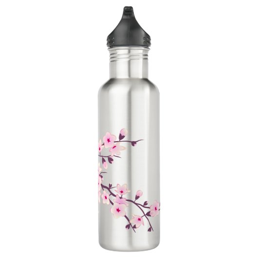 Floral Pink Cherry Blossom Waterfles (Rechts)