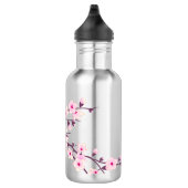Floral Pink Cherry Blossom Waterfles (Rechts)
