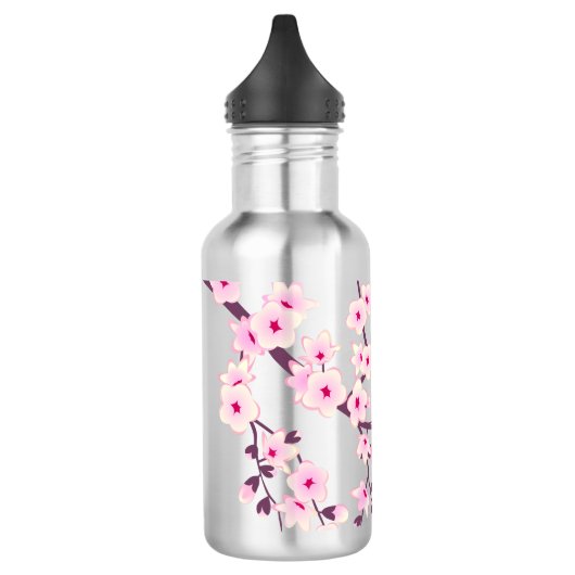 Floral Pink Cherry Blossom Waterfles (Links)