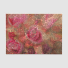  Floral Pink Chic Brown Sepia Textuur Tissuepapier