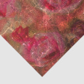 Floral Pink Chic Brown Sepia Textuur Tissuepapier (Detail)