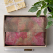 Floral Pink Chic Brown Sepia Textuur Tissuepapier (Geschenk)