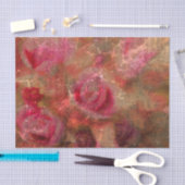 Floral Pink Chic Brown Sepia Textuur Tissuepapier (Craft)