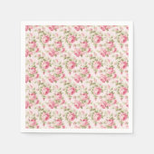 Floral Pink Cottage Rozen Pattern Servet (Voorkant)