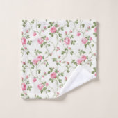 Floral Pink Cottage Tuin Patroon Bad Handdoek (Wasdoekje)