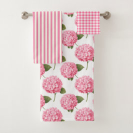 Floral Pink Cottage Tuin Patroon Bad Handdoek
