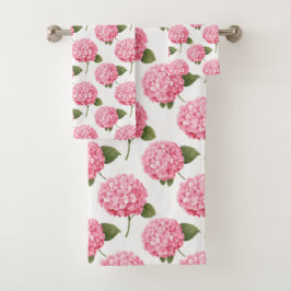 Floral Pink Cottage Tuin Patroon Bad Handdoek
