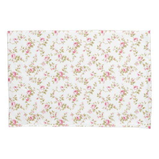 Floral Pink Cottage Tuin Patroon Kussensloop (Voorkant)