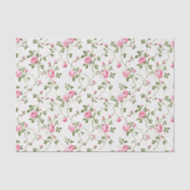 Floral Pink Cottage Tuin Patroon Tissuepapier