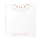 Floral Pink Cute Minimalist Chic Mandala Pattern Notitieblok (Voorkant)