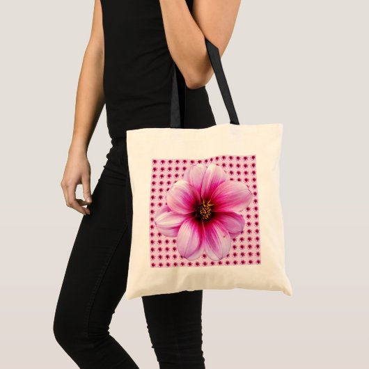 Floral Pink Dahlia Botanical Tote Bag (Voorkant (product))