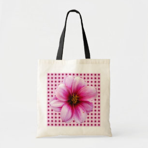 Floral Pink Dahlia Botanical Tote Bag