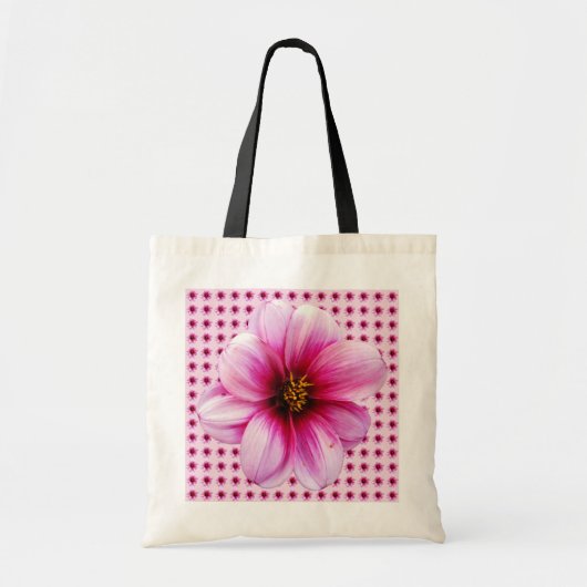 Floral Pink Dahlia Botanical Tote Bag (Voorkant)