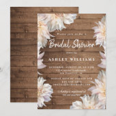 Floral Pink Dahlia Rustic Vrijgezellenfeest Kaart (Voorkant / Achterkant)