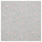 Floral Pink Daisies Frans Grijs Stof (Swatch)