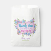 Floral Pink Dank u voor de verjaardag Bedankzakje (Voorkant)
