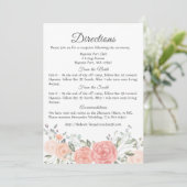 Floral Pink Details Routebeschrijving Roos Flowers Kaart (Staand voorkant)