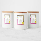 Floral Pink en Gold Glitter White Product Labels Voedselcontainer Etiket (Flessen)