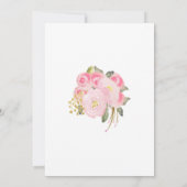  Floral Pink en Gold New Address Aankondiging (Achterkant)