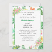 Floral Pink en Green Baby shower Kaart (Voorkant)