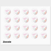 Floral Pink en Oranje Kaart Sjabloon Ronde Sticker (Vel)