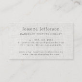 Floral Pink Faux Linen Texture Delicate Modern Visitekaartje (Achterkant)