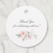 Floral Pink First Heilige Communie Dank u Bedankjes Labels (Achterkant)