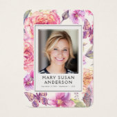 Floral Pink Foto Funeral Memorial Poem Kaart (Voorkant)