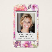Floral Pink Foto Funeral Memorial Poem Kaart (Voorkant)