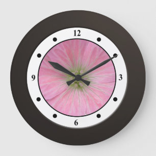 Floral Pink Garden Flower Modern Digits Grote Klok