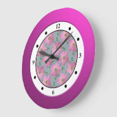 Floral Pink Garden Flower Modern Digits Grote Klok (Hoek)
