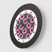 Floral Pink Garden Flower Modern Digits Grote Klok (Hoek)