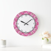 Floral Pink Garden Flowers Roman Digits Grote Klok (Huis)