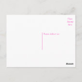 Floral Pink Gerbera Daisy Flower Hallo Love Briefkaart (Achterkant)