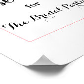 Floral Pink Gereserveerd Weddenschap Wit Poster (Hoek)