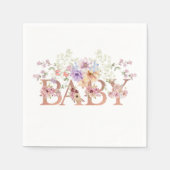 Floral Pink Glitters Baby Monogram Baby shower Servet (Voorkant)