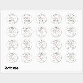 Floral Pink Gold Baby Hartelijk dank | Meisje Ronde Sticker (Vel)