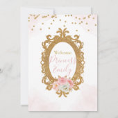 Floral Pink & Gold Baby shower Kaart (Achterkant)
