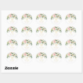 Floral Pink & Gold Bar Mitzvah Ronde Sticker (Vel)