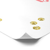 Floral Pink Gold Bunny 1st Birthday Welkom Poster (Hoek)