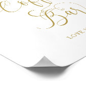 Floral Pink Gold Calligraphy Coffee Bar Sign Poster (Hoek)