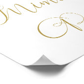 Floral Pink Gold Calligraphy Mimosa Bar Sign Poster (Hoek)