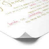 Floral Pink Gold Calligraphy Ring Game Sign Poster (Hoek)