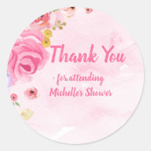 Floral Pink Gold Girls Waterverf Hartelijk dank