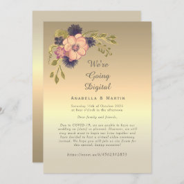 Floral Pink Gold Online Weddenschap Kaart