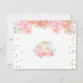 Floral Pink Gold Pumpkin Bedankkaart (Achterkant)